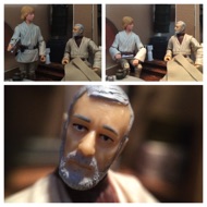 Luke deactivates the lightsaber and sits next to the old warrior. He waits a few seconds before asking the question he's been wanting to know the answer to his entire life. LUKE: "How did my father die?" The old man takes a moment to decide how he's going to answer Luke. BEN: "A young Jedi named Darth Vader, who was a pupil of mine until he turned to evil, helped the Empire hunt down and destroy the Jedi Knights. He betrayed and murdered your father." #starwars #anhwt #starwarstoycrew #jbscrew #blackdeathcrew #starwarstoypix #starwarstoyfigs #toyshelf
